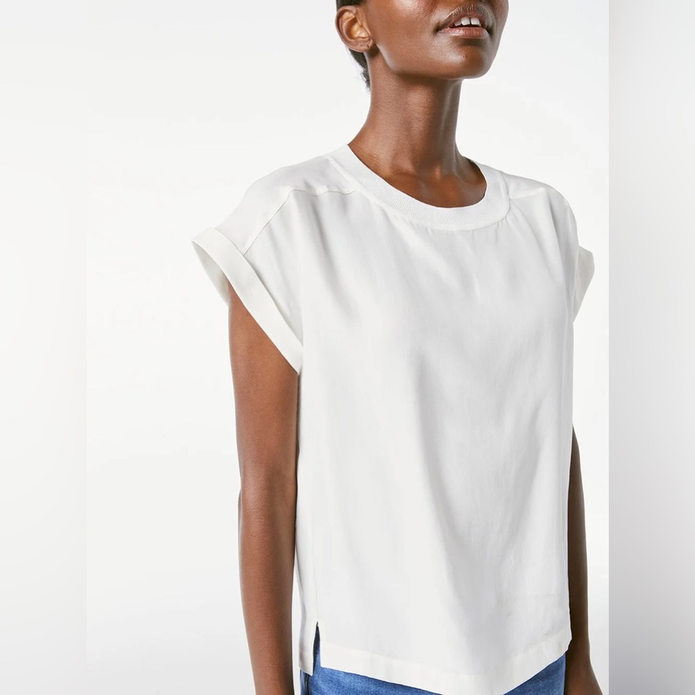 FRAME Washable Oversized Silk Tee - Picture 2 of 11